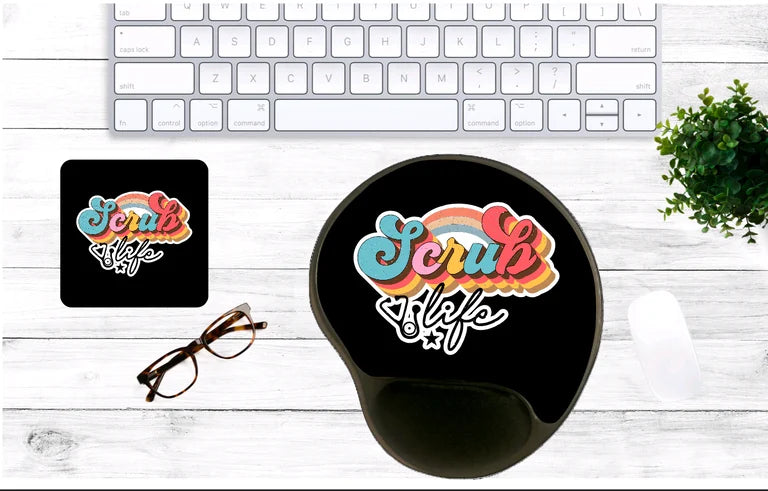 Scrub Life Rainbow Mouse Pad & Coaster Set – Stylish, Durable & Customizable (3 Shape Options)