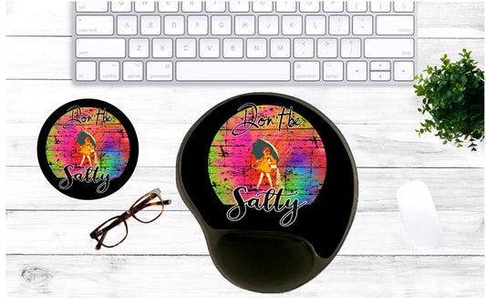 Don't be Salty Mouse Pad & Coaster Set – Stylish, Durable & Customizable (3 Shape Options)
