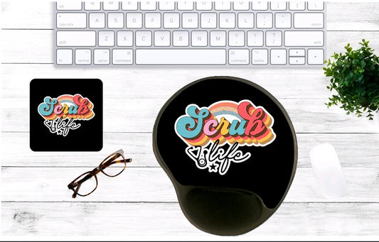 Scrub Life Rainbow Mouse Pad & Coaster Set – Stylish, Durable & Customizable (3 Shape Options)