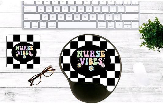Nurse Vibes Mouse Pad & Coaster Set – Stylish, Durable & Customizable (3 Shape Options)