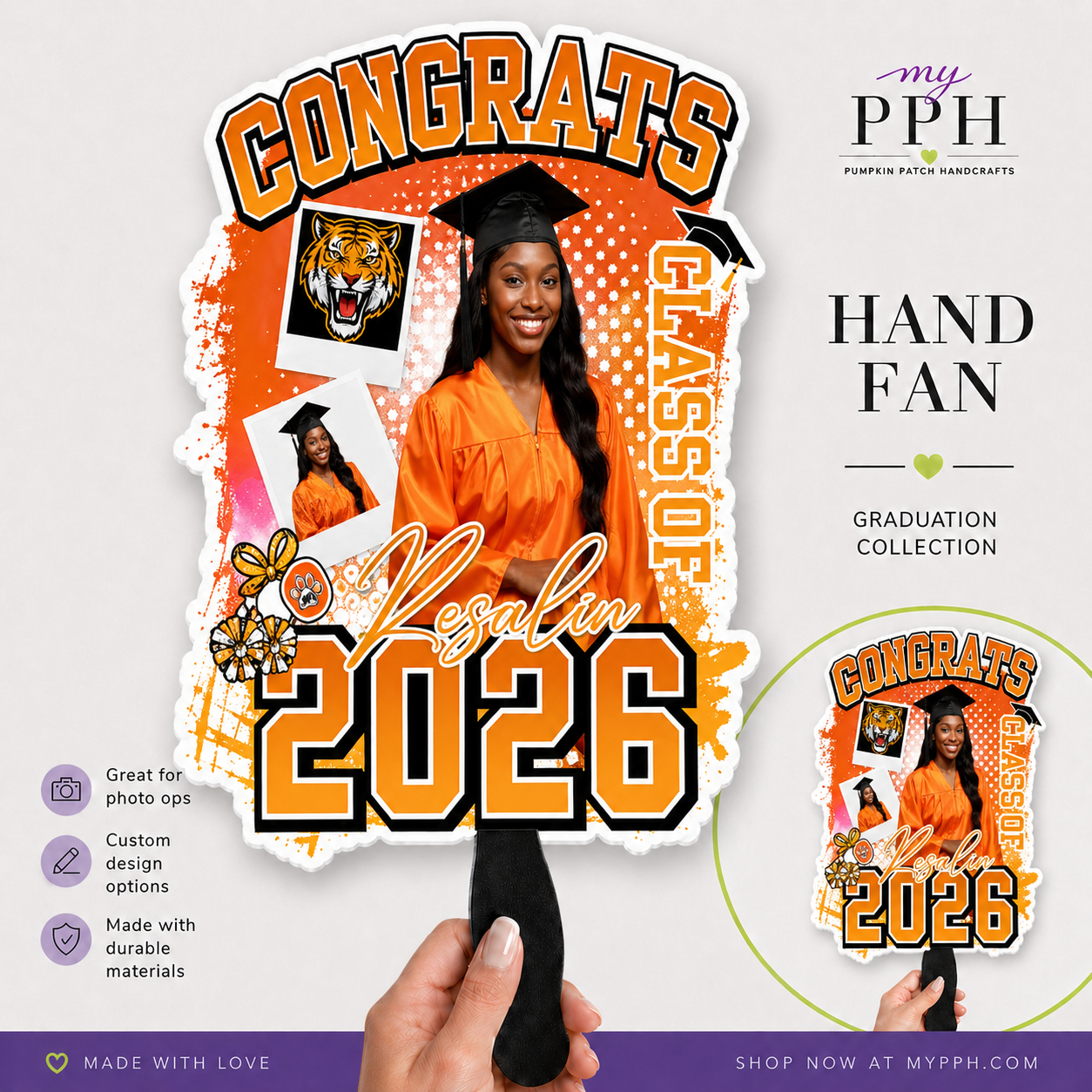 Graduation Hand Fan – Double-Sided