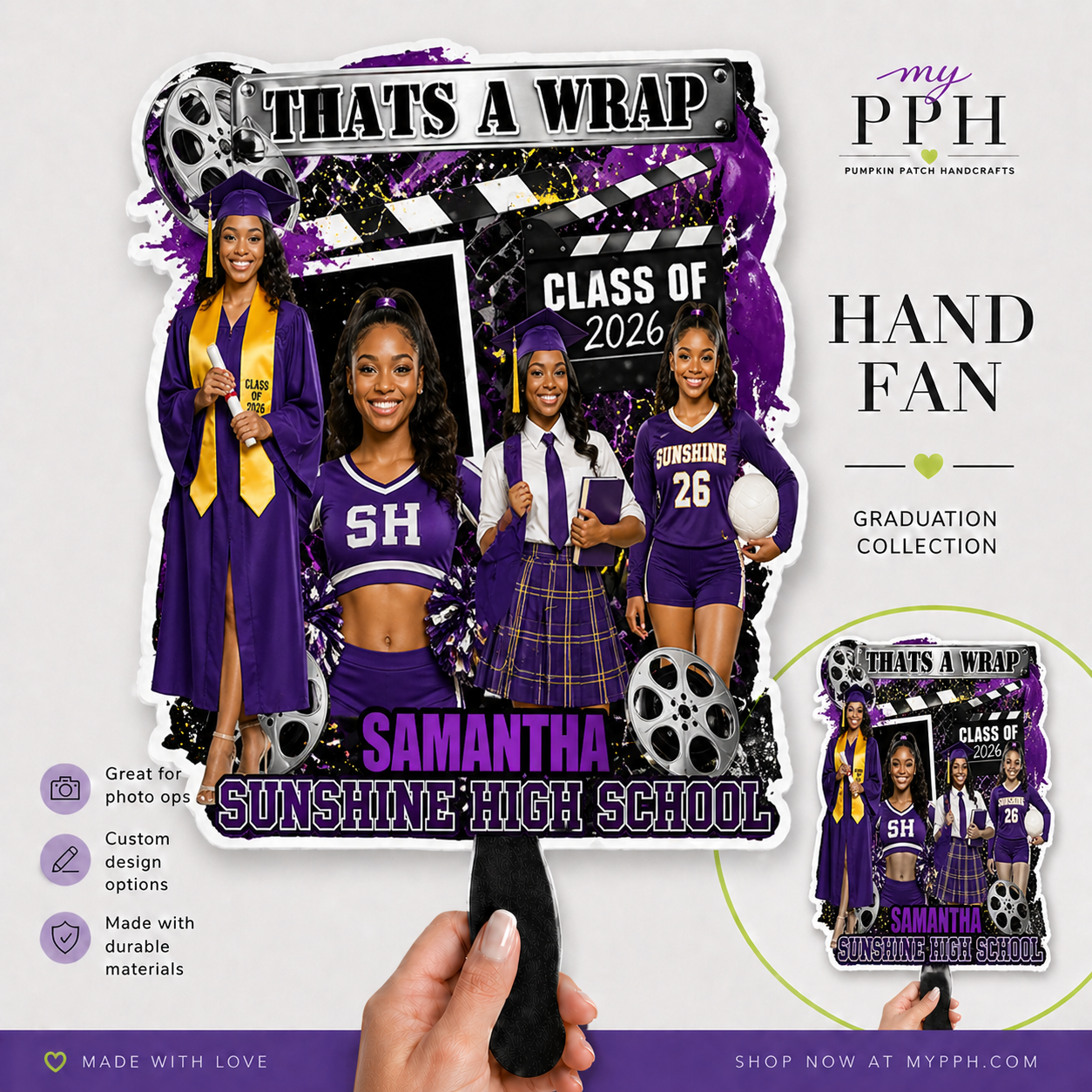Graduation Hand Fan – Double-Sided