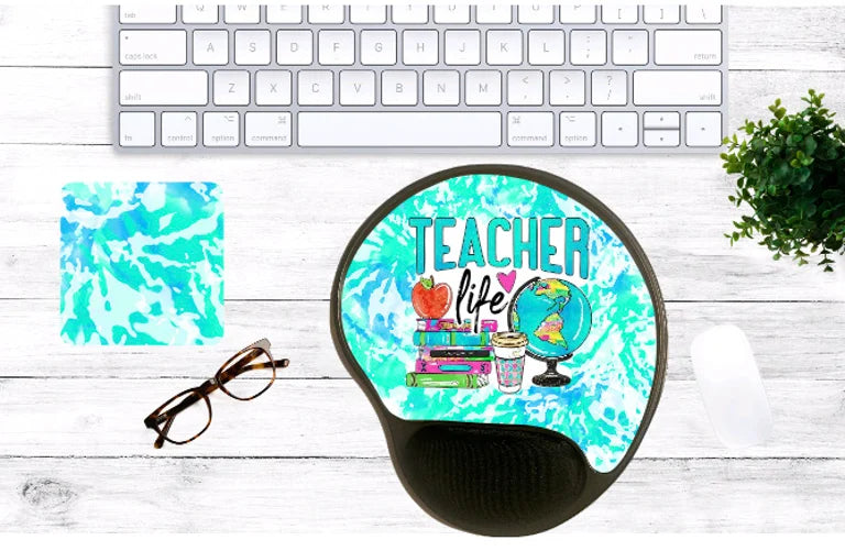 Teacher Life Mouse Pad & Coaster Set – Stylish, Durable & Customizable (3 Shape Options)
