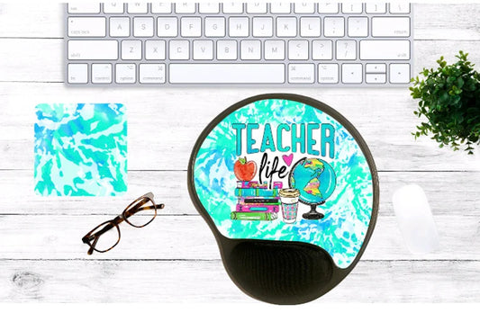 Teacher Life Mouse Pad & Coaster Set – Stylish, Durable & Customizable (3 Shape Options)