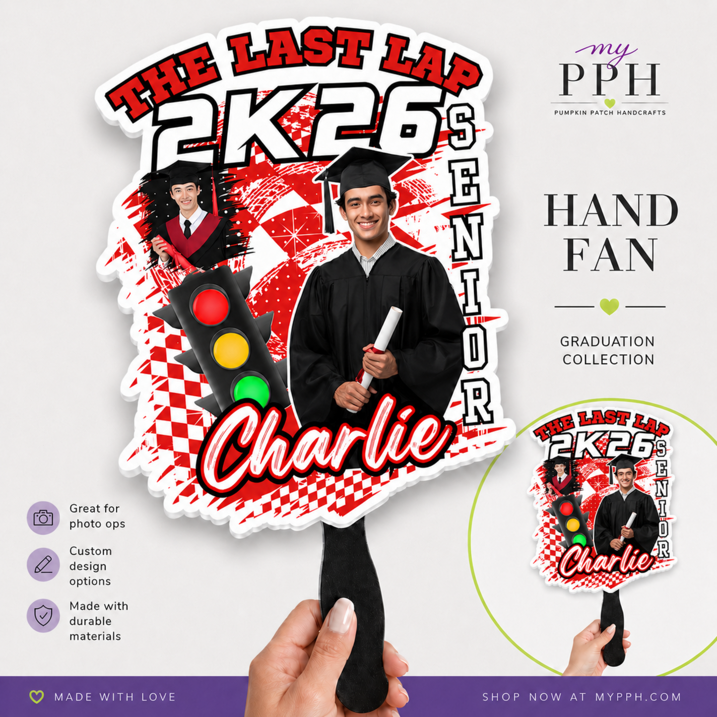 Graduation Hand Fan – Double-Sided